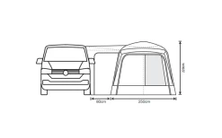 Outdoor Revolution Cayman Midi Air Vorzelt Low 180 Bis 210 Cm -Freien Zelt Geschäft 633251 4431479