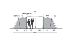 Easy Camp Huntsville Twin 800 Tunnelzelt Für 8 Personen -Freien Zelt Geschäft 782501 5172614