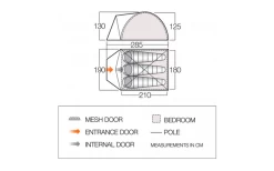 Vango ALPHA 300CLR Kuppelzelt 3-Personen -Freien Zelt Geschäft 821540 5312867